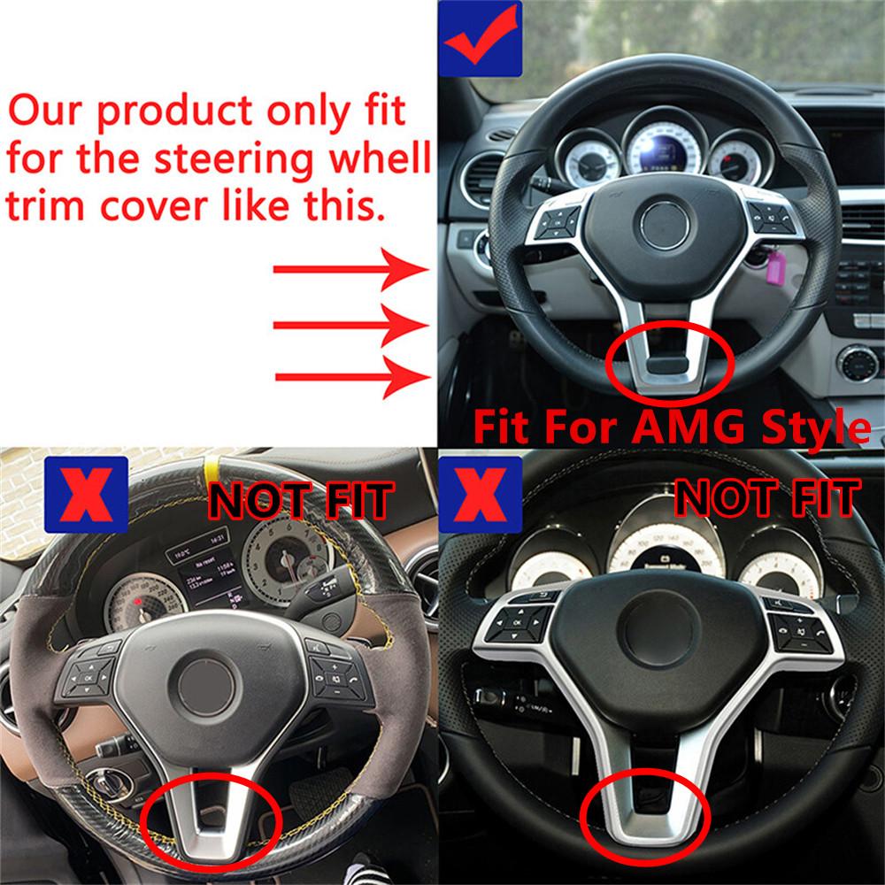 Carbon Fiber Look Steering Wheel Trim Cover For Mercedes W204 W212 AMG 2012-2014