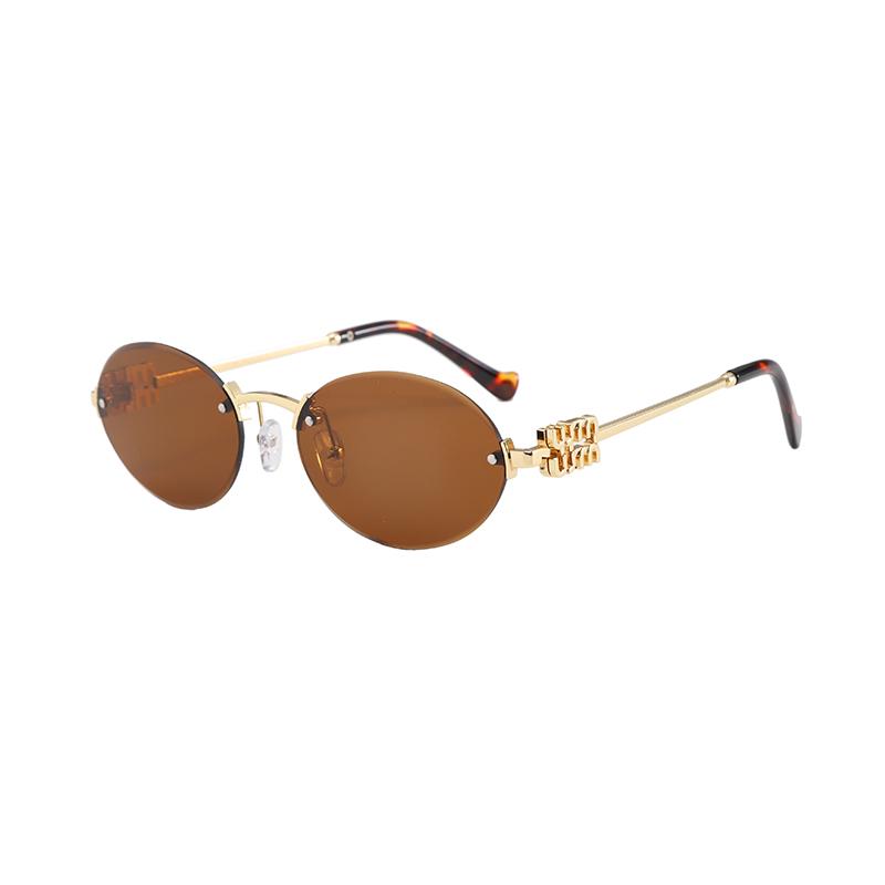 High-quality Rimless Oval Metal Sunglasses Women Men Gradient Exquisite Brand Sun Glasses Outdoor Travel Lady Man Glasses UV400