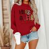 Women's Casual Fashion Round Neck Long Sleeve Christmas Printed Sweatshirt