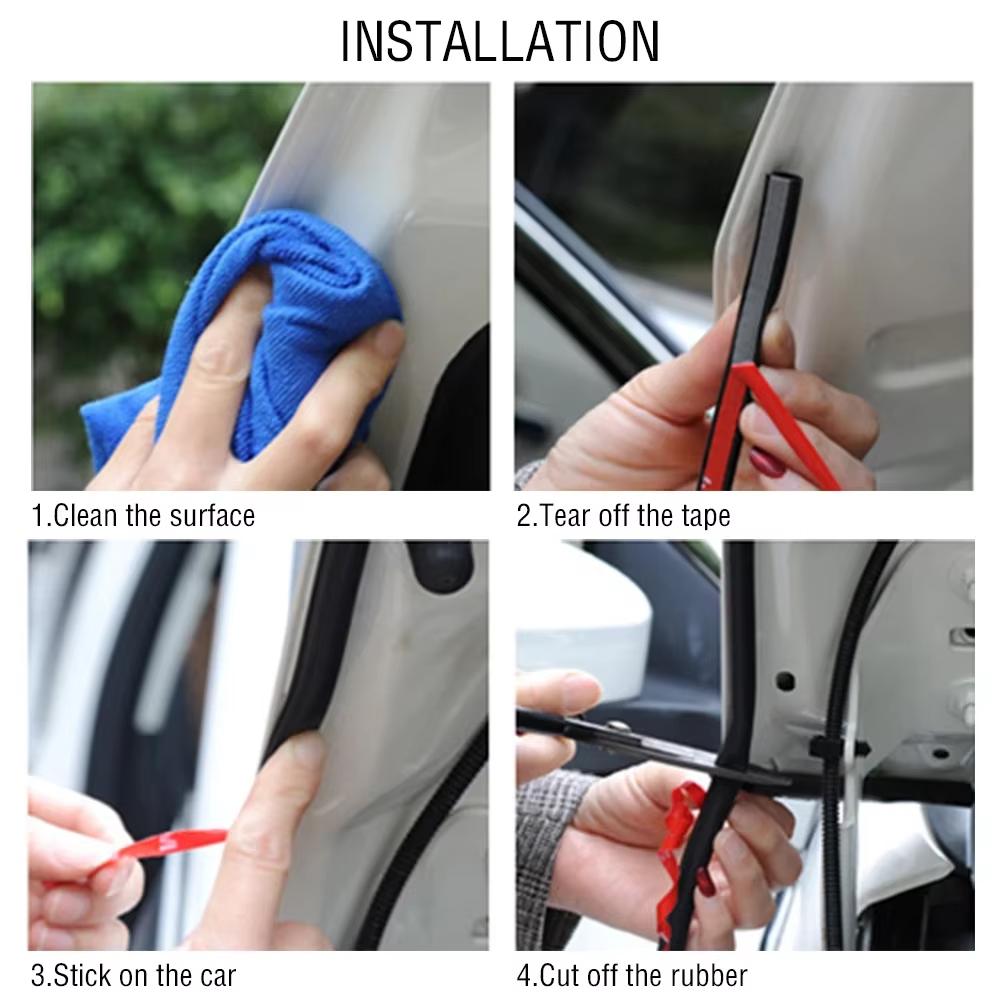 10pcs Door Seal Soundproof Kit for Toyota RAV4 2020-2024 Rubber Weather Draft Seal Strip Wind Noise Kit Front Trunk Cover Strip