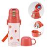 Skater Children's Water Bottle 2WAY Direct Drinking Cup Type Strawberry Strawberry Pink 350ml (When Drinking) 420ml (When Drinking Directly) Stainless