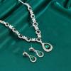 Luxury Pendant Necklace Premium Dangle Earrings Simple Crystal Jewelry Necklace Earring Set  Bride