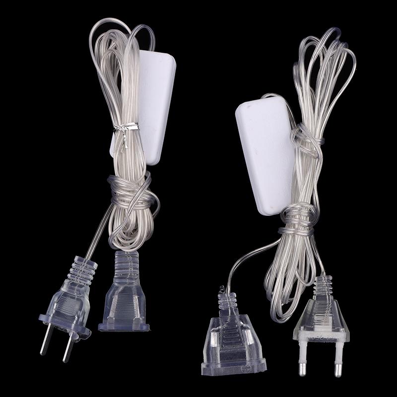 1Pc 3M Plug Extender Wire With Switch Eu/Us Plug For Led String Light Wedding Christmas Decor Led Garland Lights