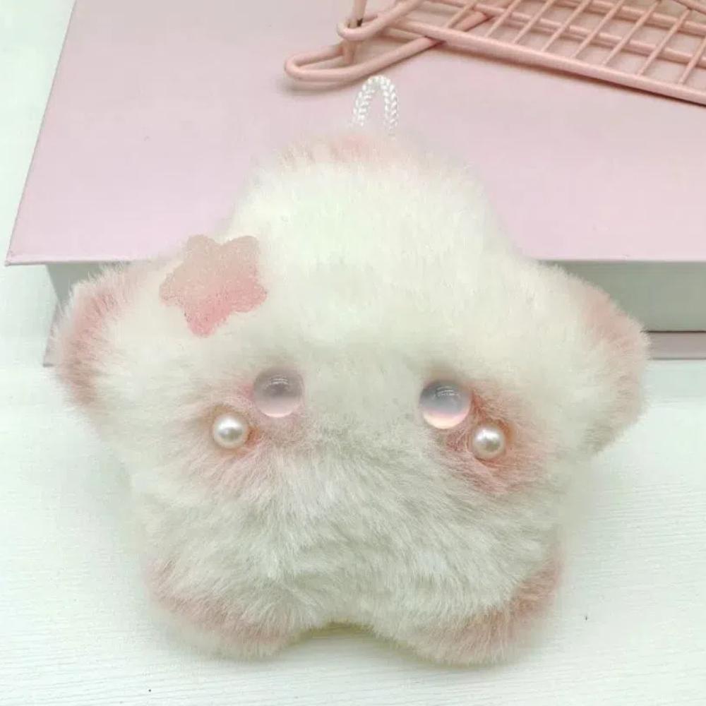 Bow Squeak Star Plush Keychain Fluffy Squeezing Plush Star Doll Squeak Toy Kid Girl Boy