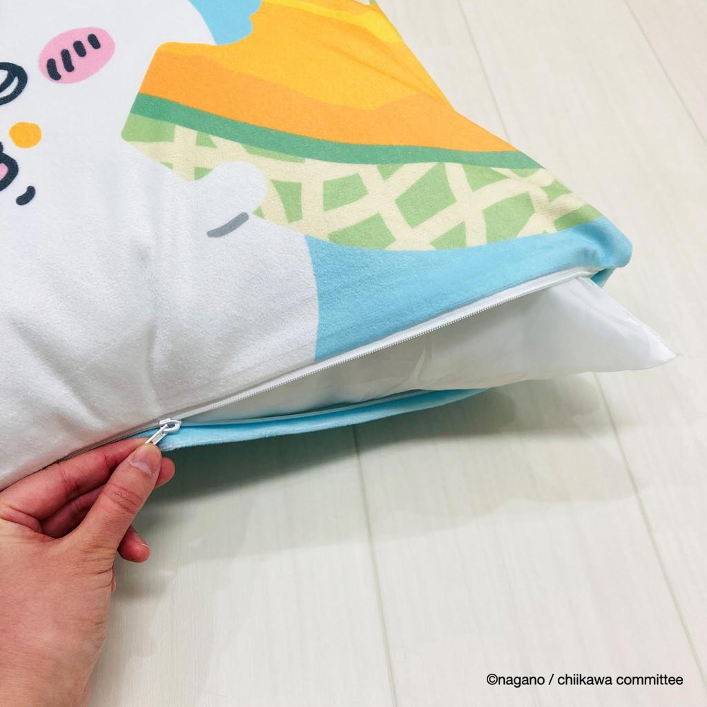 MORIPiLO Chiikawa Cushion Cover Melon Backrest Cushion Small and Cute Morishita Makura (Hachiware Green) 45x45cm, Cute, Soft, Cover, Stylish,