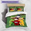 Cartoon Teletubbies Printed 3PCS Bedding Set Soft Breathable Duvet Cover Pillowcases Set Washable Bedroom Decor Home Gift