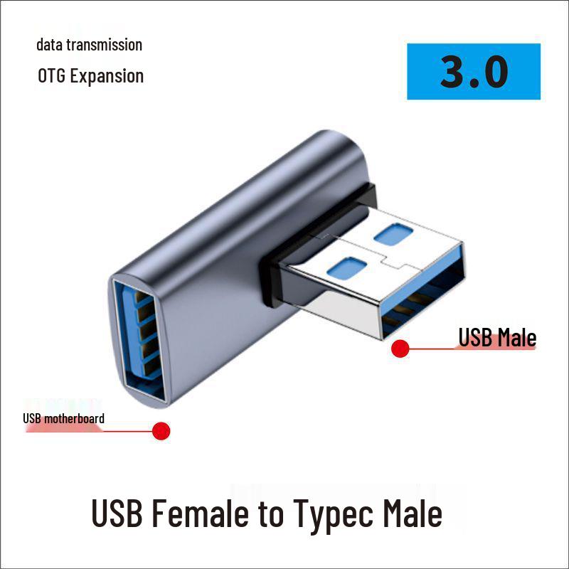 USB-адаптер типа C: Папа-Мама-Папа-Мама, Г-образный Thunderbolt 3 под углом 90° для компьютеров