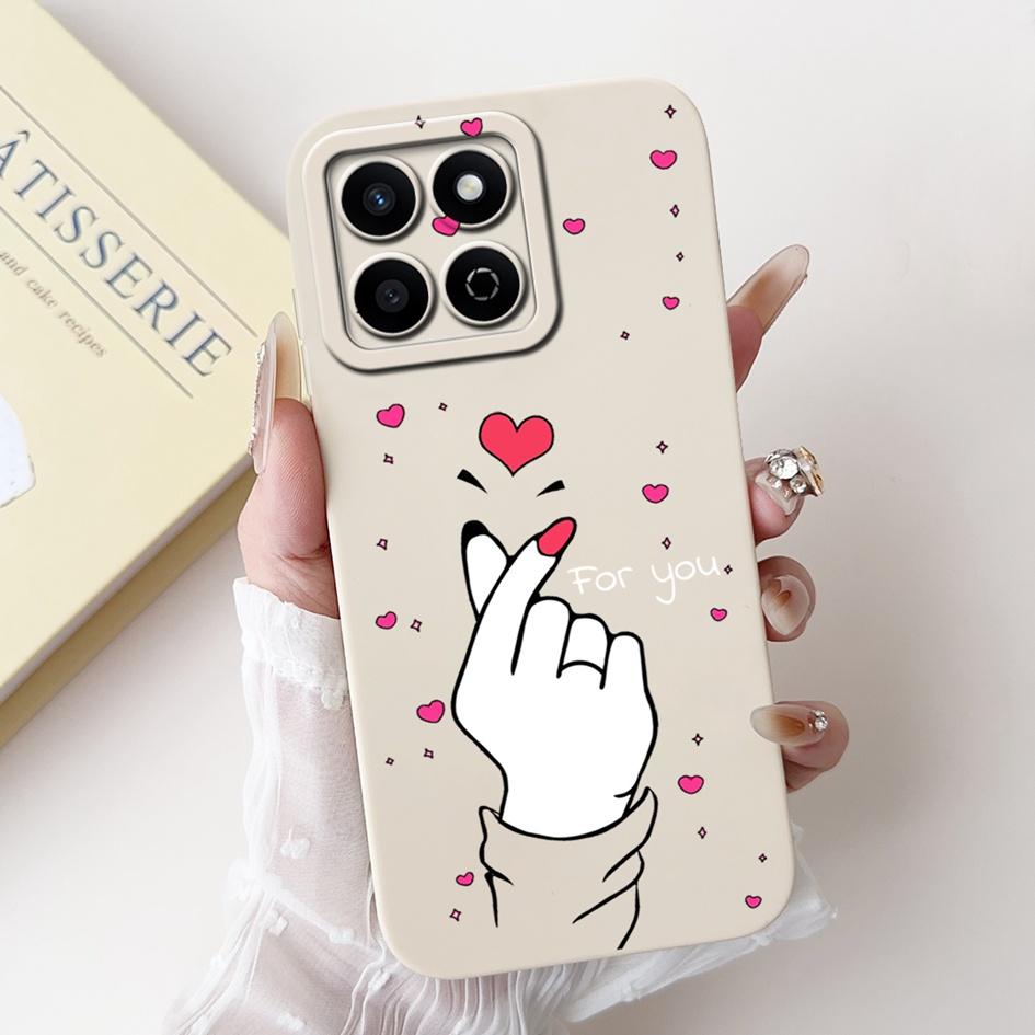 For Honor X7c 4G Case ALT-LX2 Shockproof Cover Sweet Girls Love Heart Soft Liquid Silicone Phone Cases For Honor 200 Smart Coque