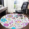 1pc Floral Heart Pattern Chair Carpet for Office Non Slip, Machine Washable Rug for Office, Room Holiday Decor for Christmas, Birthday Polyester