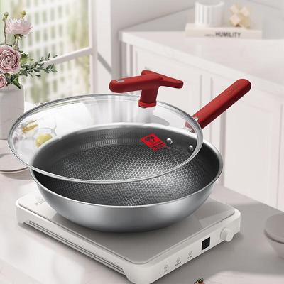 Kamberg Classic Red Вок с сотовой поверхностью из нержавеющей стали 304