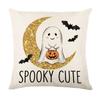 Halloween Pillow Covers Pumpkin Ghost Print Couch Throw Pillow Case Cushion Cover for Sofa Bed Holiday Decor 45x45cm