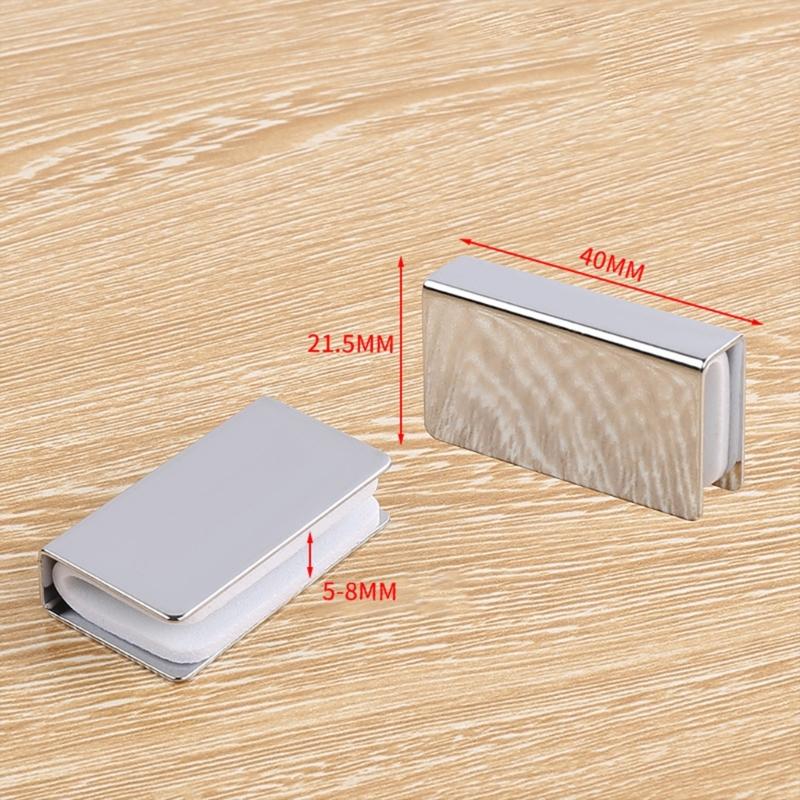 Without Drilling Magnetic Glass Clamps 8Pcs Auto Close Latches for Cabinets Dressers Adjustable Iron Strikes Plates