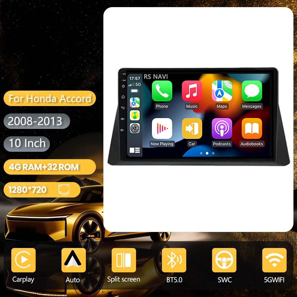 Мультимедийная автомагнитола Android 16 Carplay Auto с 2K-экраном для Honda Accord 8 2008 - 2013, WIFI, стерео, центральный блок Qualcomm
