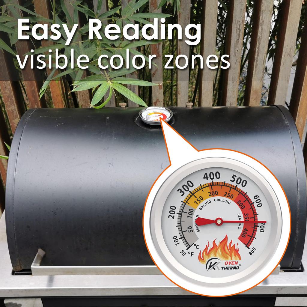 Термометр для гриля KT Thermo BBQ Grill, сменные детали для гриля-коптильни, 2,5-дюймовый циферблатный датчик температуры для гриля