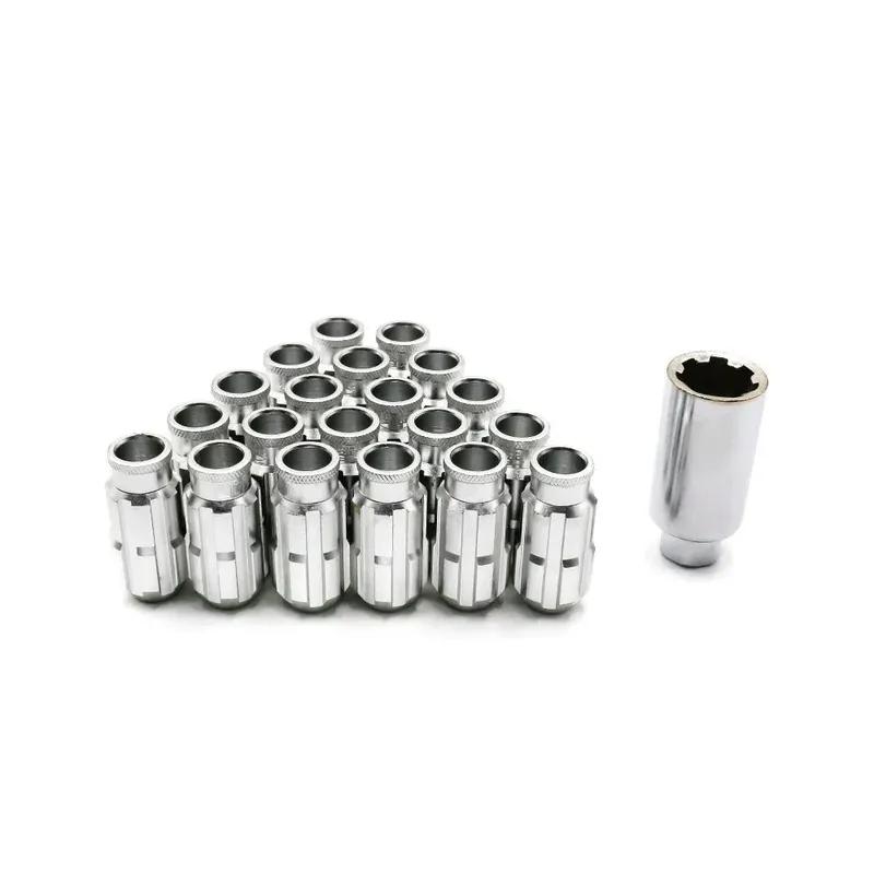 20 Pcs Wheel Lug Nuts Screw Racing Aluminium Alloy Theft Prevention Wheel Bolts Wheel Studs M12x1.5/1.25 50MM for Most Cars