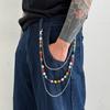 Gothic Punk Belt Chain Jeans Chain Pants Chain Punk Colorful Rhinestone Bead Waist Chain  Male