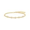Gold Multi-Station Round Stone Chain 925 Silver Bracelet B066-05G