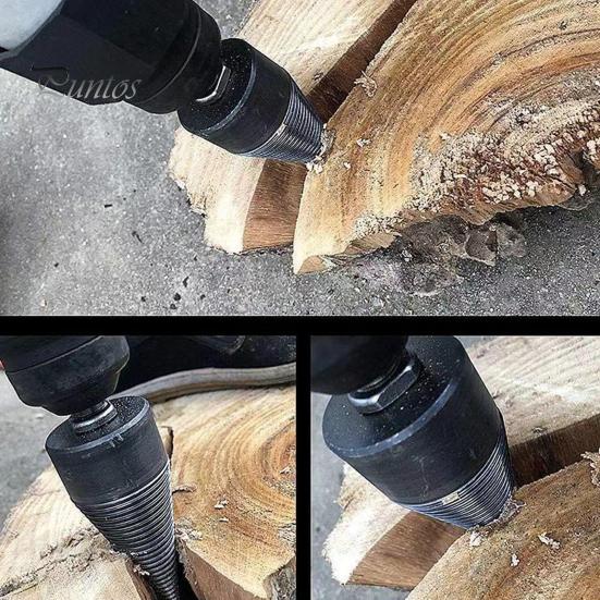 Easy Split Drill Bit Wood Splitter Rustproof Corrosion Resistant Widely Used Universal Wood Splitter Drill Bits with 3 Handles