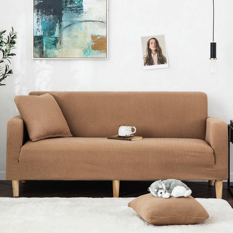 Утолщенный эластичный чехол для дивана в гостиной, бархатный чехол для дивана, пыленепроницаемые растягивающиеся чехлы для секционного дивана, чехол для дивана в форме буквы L