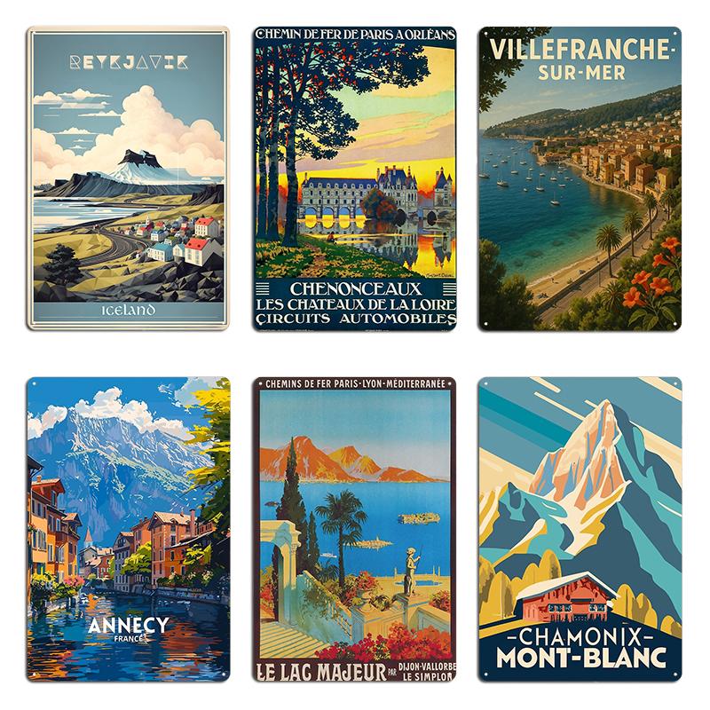 Nordic France Metal Sign Plaques Customize Wall Decor Pub Mural Club St Tropez France Tin Sign Poster