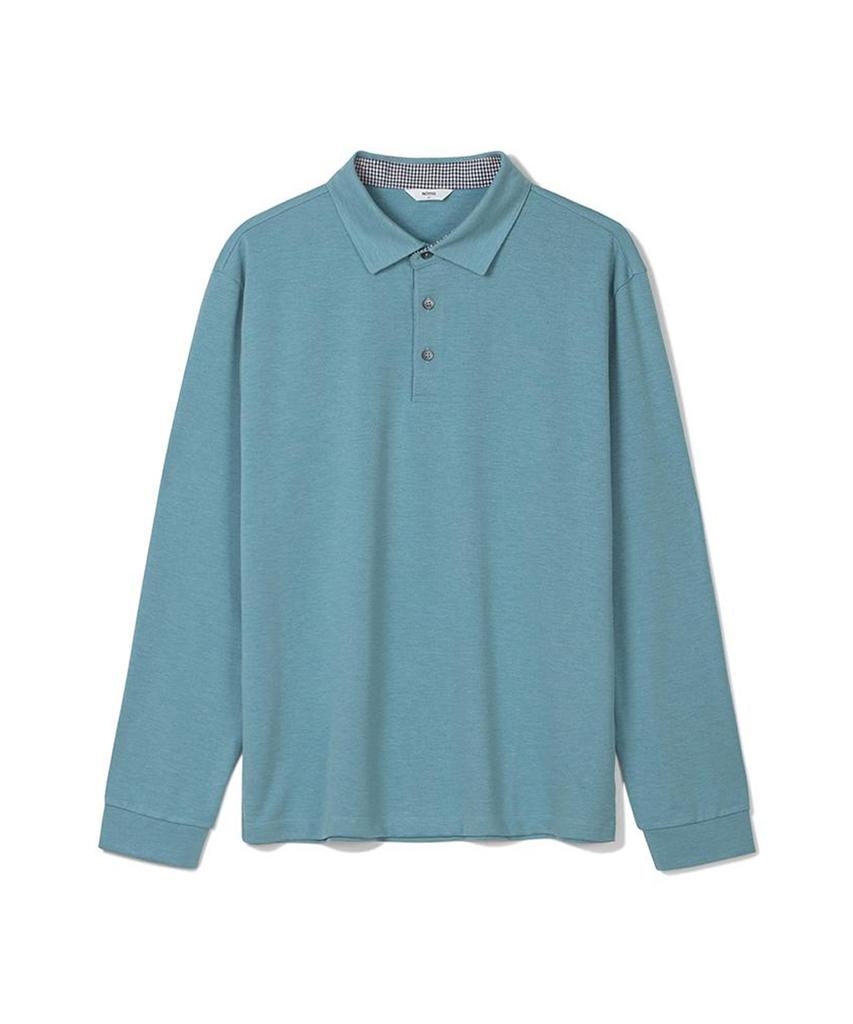 NOTIG Rayon Blend Fleece-Lined Collared T-Shirt Mint_Oka1T1Tl101Mt