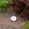 Color Painted Oil Round Snake Bone Chain Pendant, Simple Folding Round Women's Versatile Necklace
