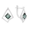 Серебряные серьги с топазом Лондон Блю 2.369ct, фианитами (2204886)