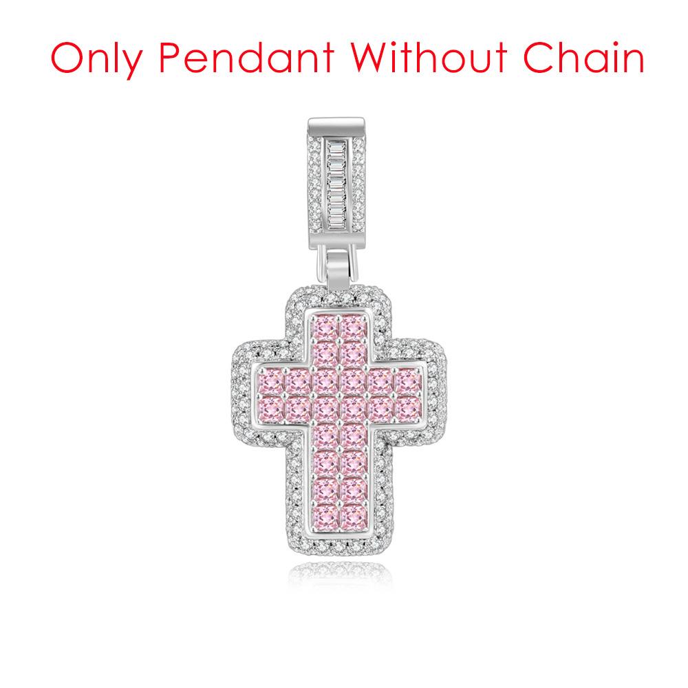 Hiphop Luxury Inlaid CZ Cross Pendant Rope Chain Necklaces for Men Women Punk Personality Rapper Accessory Fashion Neck Jewelry