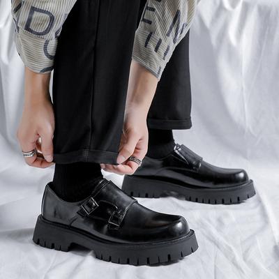 Модные мужские лакированные лоферы Мужская обувь Японский Корейский Уличный стиль Бизнес Черный Повседневный Толстая подошва Платформа Кожаные Свадебные туфли Мужские