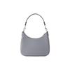 Coach Hobo 23 Letter Logo Plaque Embroidered Crosshatch Canvas And Leather Half-Moon Bag Women Shoulder Bag Gray CJ842-N19