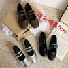 Silver Single Shoes Women's Inner Height Increase 2025 Spring and Autumn New Temperament Square Head Light Mouth Mary Jane