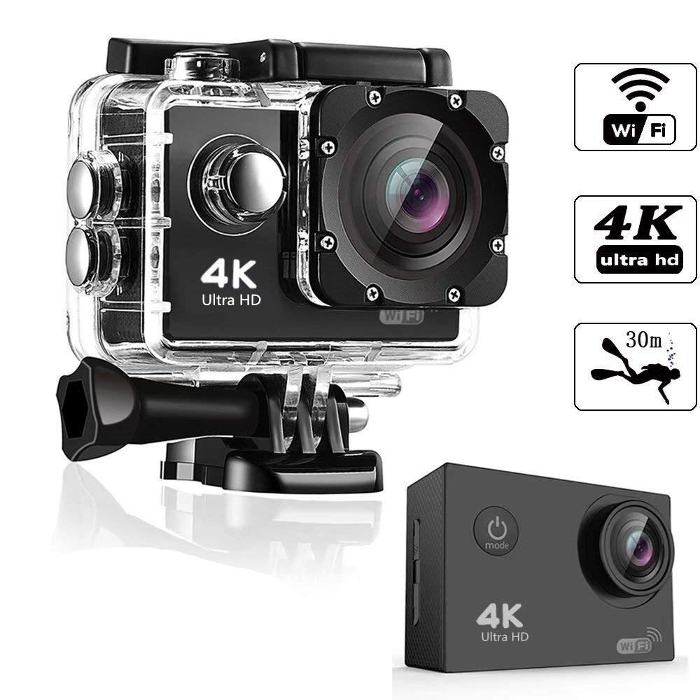 4K Ultra HD экшн-камера - Мини-водонепроницаемая спортивная камера с WiFi, Наружный DV-регистратор
