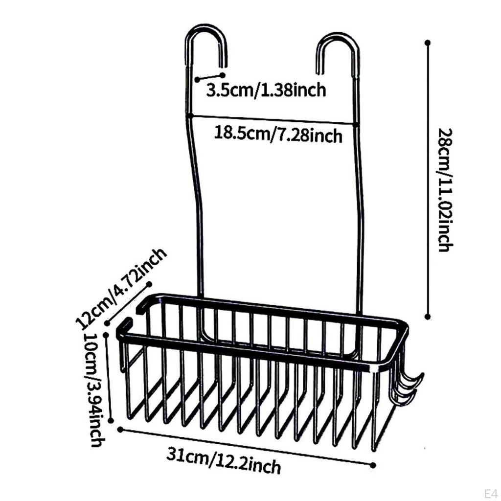 Органайзер для ванной комнаты, подвесная душевая стойка, алюминиевый крючок над полкой, держатель для шампуня, полка для