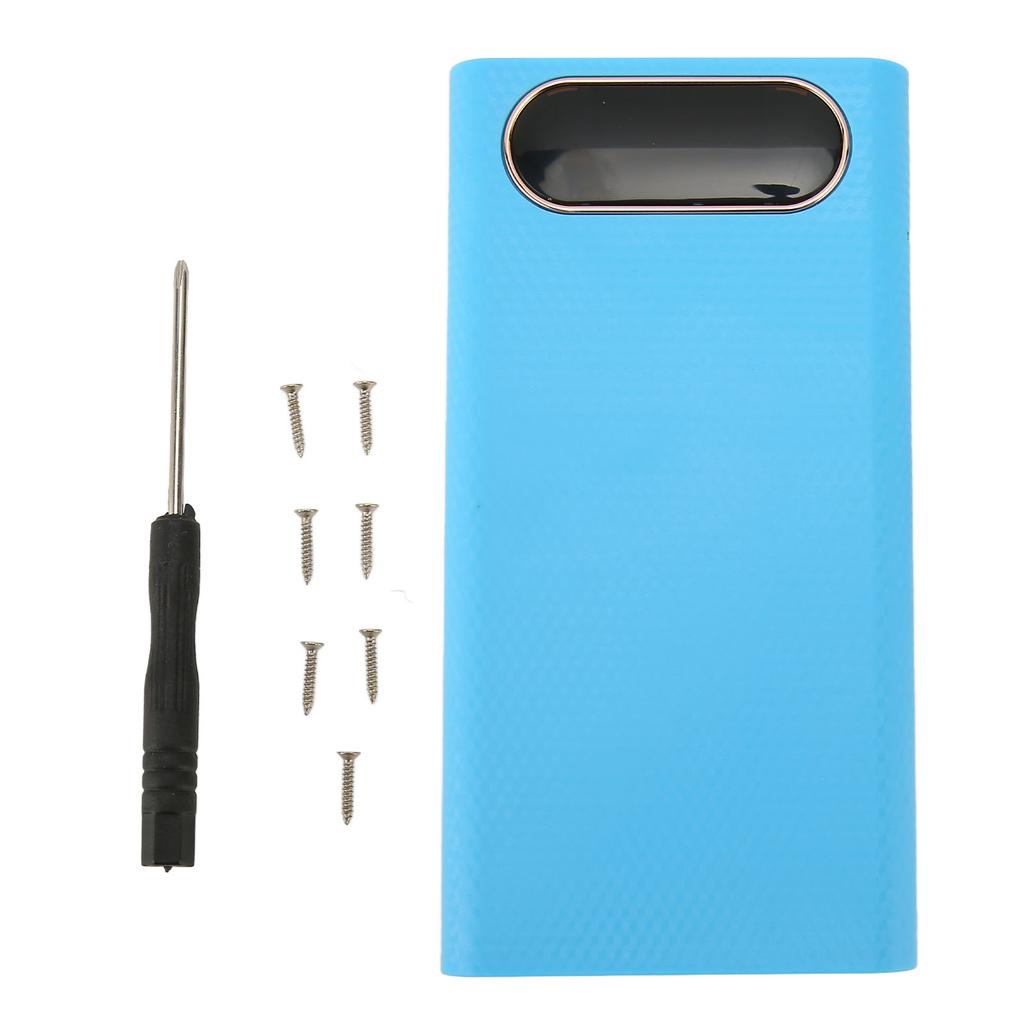 Синий корпус для DIY Power Bank с ЖК-дисплеем для 6 аккумуляторов 21700