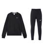 Crew Neck Solid Color Long Sleeve Sweatshirt And Elastic Pants Casual Sports Set Men Sets Black 623459-010+CZ6380-010