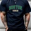 Boston EST1997 ретро принтованная мужская новая хлопковая футболка модная повседневная свободная летняя хлопковая парная футболка с коротким рукавом большого размера