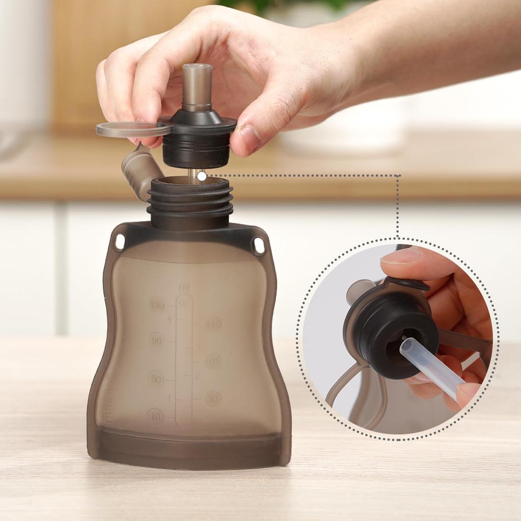 Haakaa Reusable Baby Food Pouches, Refillable Drink Pouches, Yogurt Pouches, Juice Pouches, Squeeze Pouches for Kids, Freeze-Safe Baby Food Storage