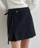 Мини-юбка из твида со смесовой шерстью Mongdol, темно-синяя, Mdsk029Navy