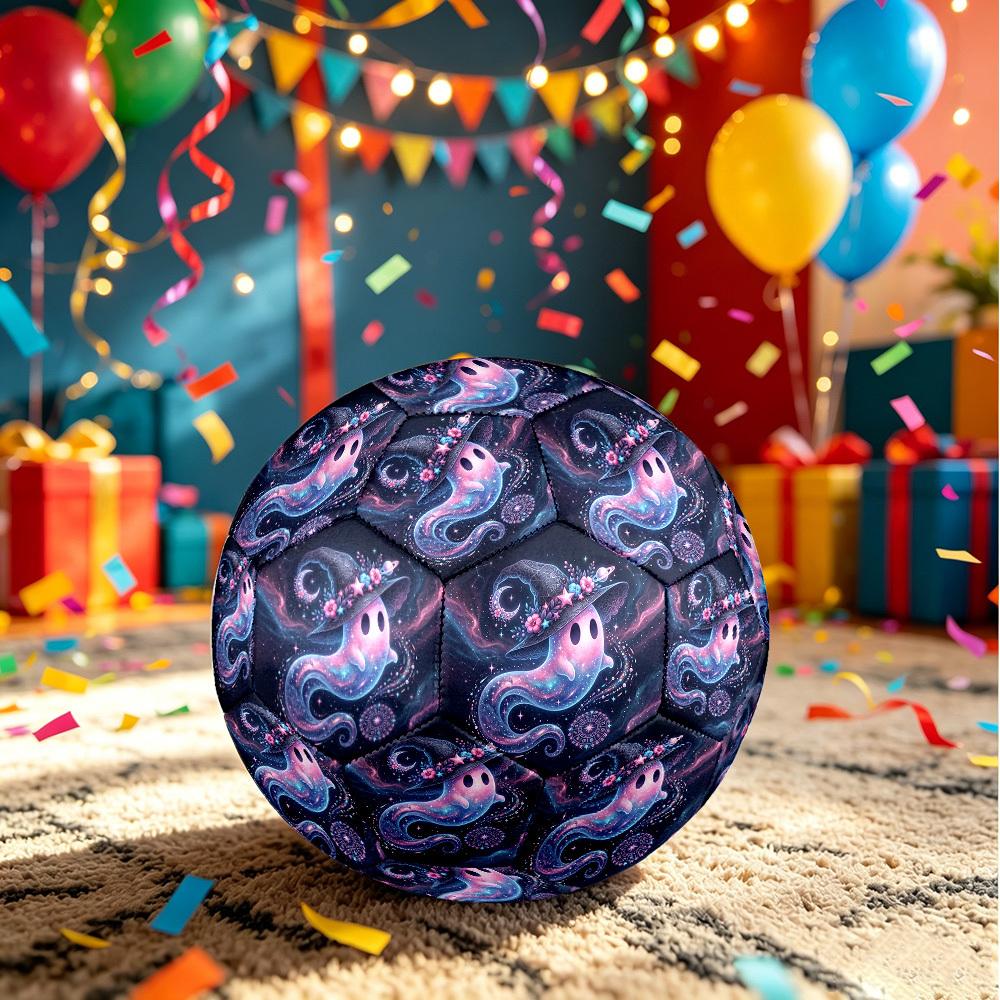 1pc Galactic Ghostly Hat Size 5 Soccer Ball Professional Match Training Football Indoor &Outdoor Sports Ball Training Ball Lightweight Durable y2