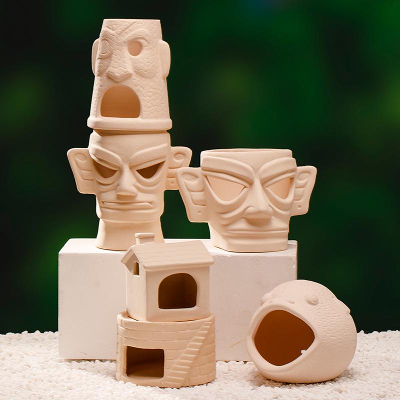 Креативное глиняное украшение для аквариума, мультяшная керамика, аквариум, ландшафтный дизайн, укрытие для рыб, креветок, резервуар для нереста