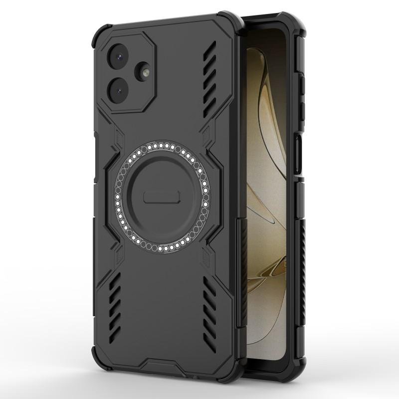 Для Samsung Galaxy A07 4G Магнитный чехол WANLONFENG DJ Series PC TPU Чехол для телефона с 2 шт. Защитная пленка из закаленного стекла