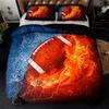 Комплект пододеяльника с 3D-рисунком на футбольную тематику для мальчиков, из микрофибры, с изображением мяча, спортивная тема, комплект постельного белья, односпальный, полуторный, двуспальный, для детей и подростков