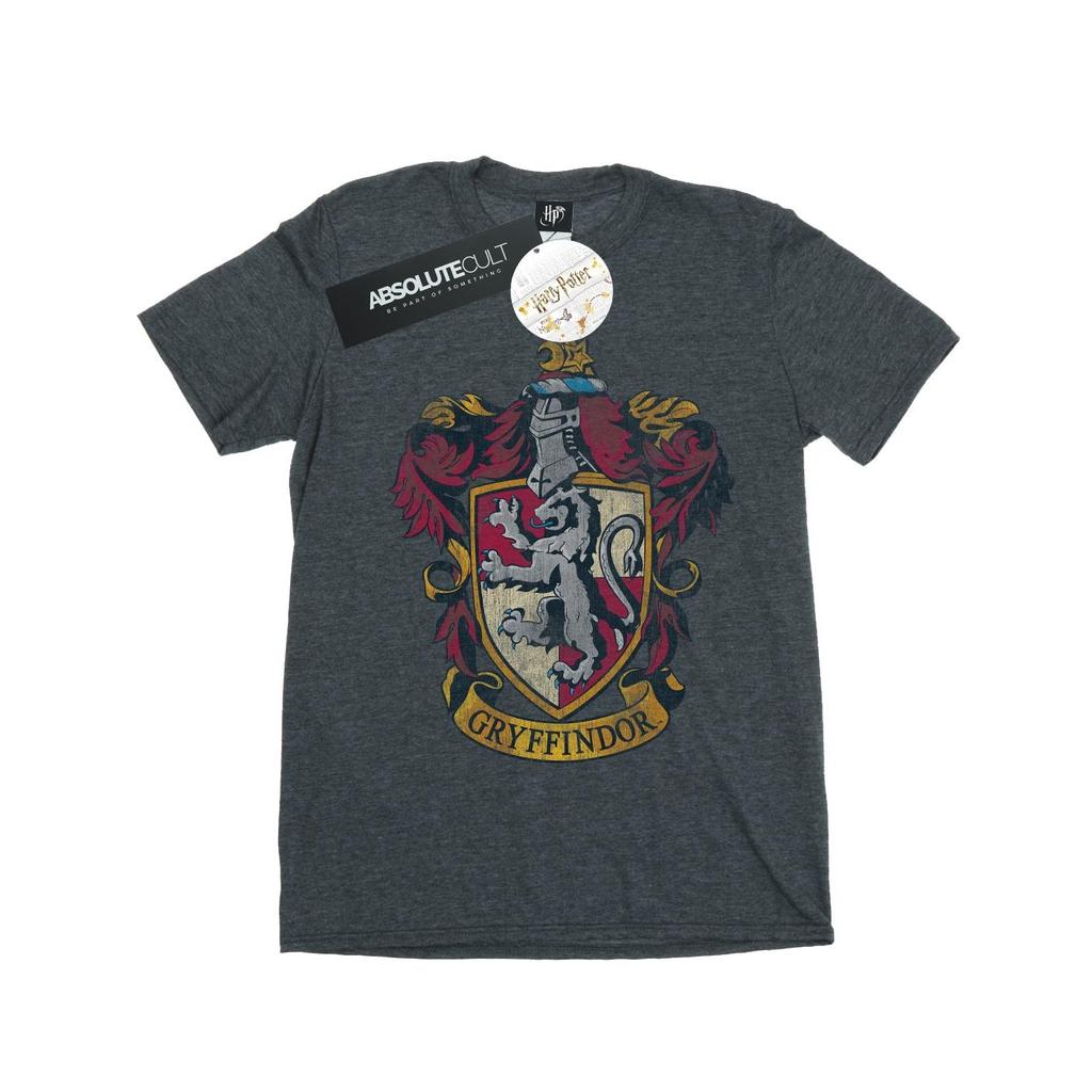 Harry Potter Womens/Ladies Gryffindor Distressed Crest Cotton Boyfriend T-Shirt
