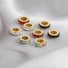 Mixed Color Perforated Zircon Beads - Stainless Steel, Large Hole, for DIY Jewelry