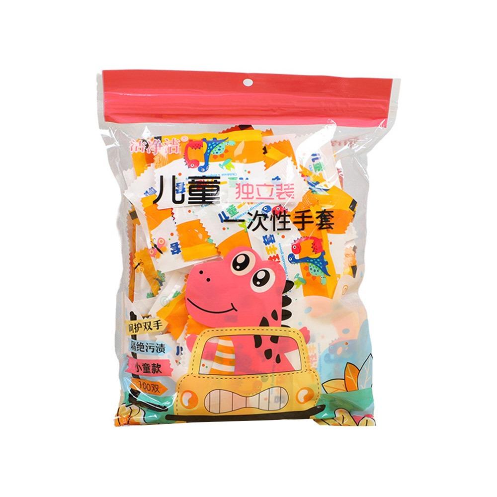 100 шт. Перчатки детские пищевые прозрачные перчатки для малышей перчатки с мультяшной росписью 3-12 лет