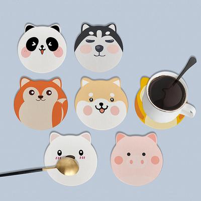 1 шт. круглый коврик для чашки, мультяшный коврик для чашки с водой, диатомитовый впитывающий коврик для животных, нескользящий впитывающий коврик, милый, 10 см