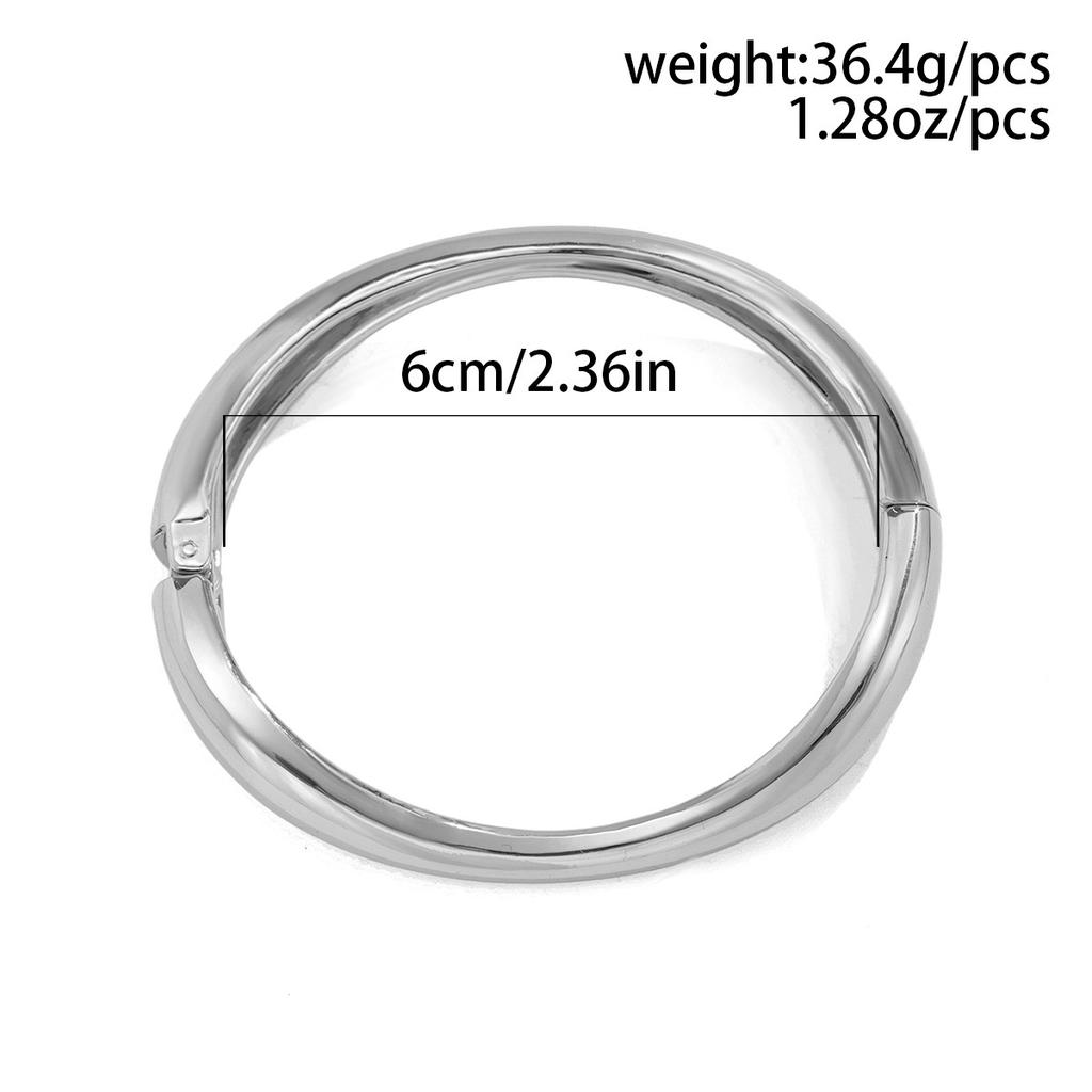 1 Pcs Exaggerated Spring Bangle Open Bracelet Punk Gold Silver Color Hip Hop Geometric Metal Cuff Wide Bangles for Women Jewelry Femme Accessories