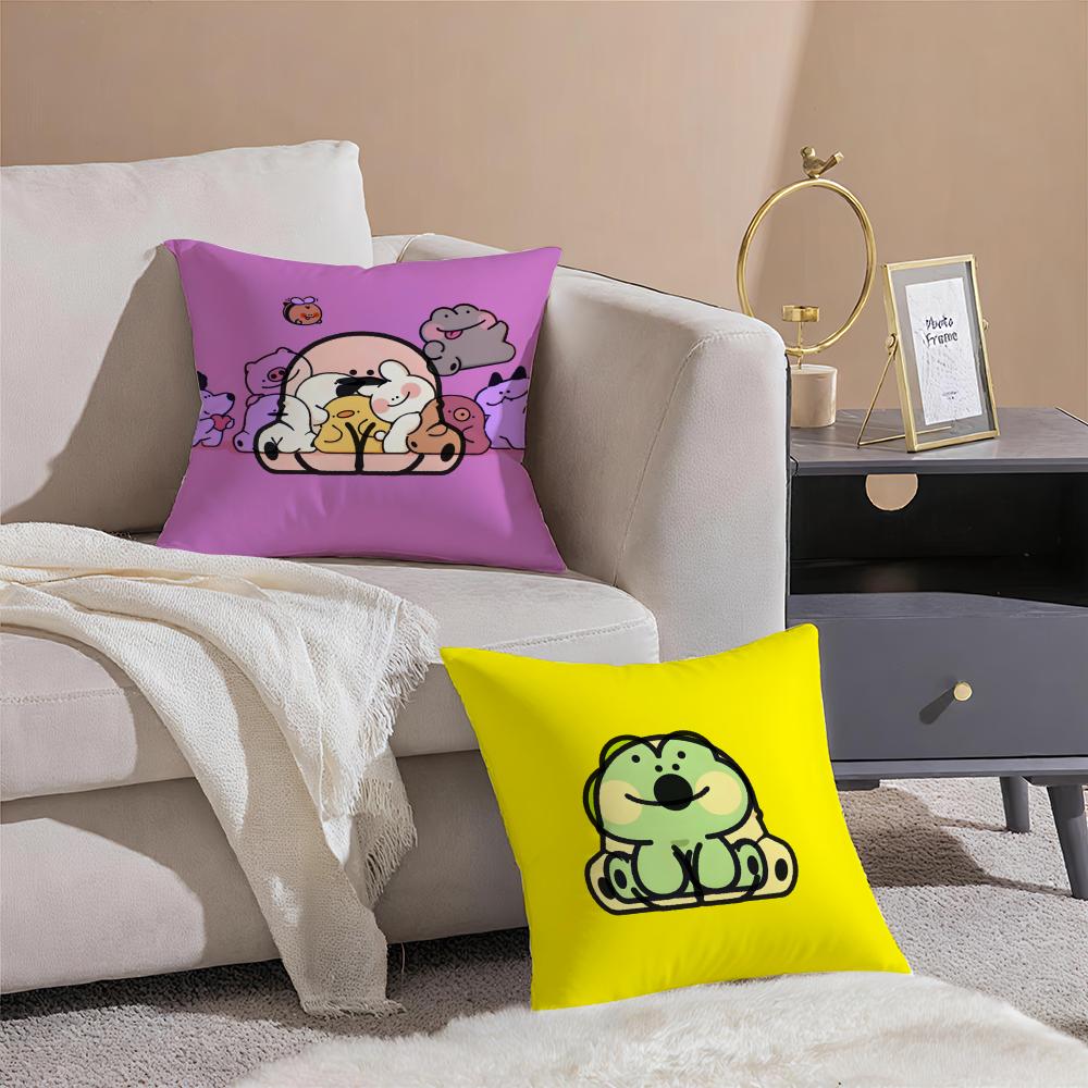 Cushion Cover Anti-dustmite Pillowcase Invisible Zipper Silky Short Plush Sofa Cushion Cover Cute Portrait