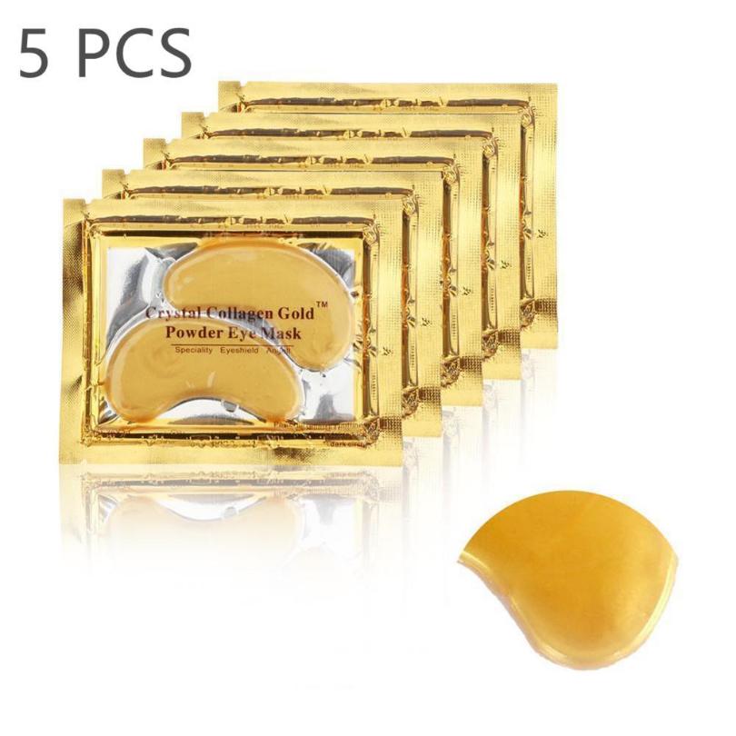 5 пар 24K Gold Collagen Eye Mask Антивозрастные патчи для глаз с гиалуроновой кислотой под маской для глаз