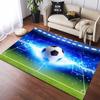 Red Abstract Swirl Splatter Classic Soccer Graphic Non Slip Area Rug Washable Sports Football Fan Living Bedroom Game Room Decor Floor Carpet